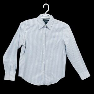 Lauren Ralph Lauren Womens Non Iron Striped Button Down Shirt Size M